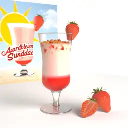 Aardbeien sundae